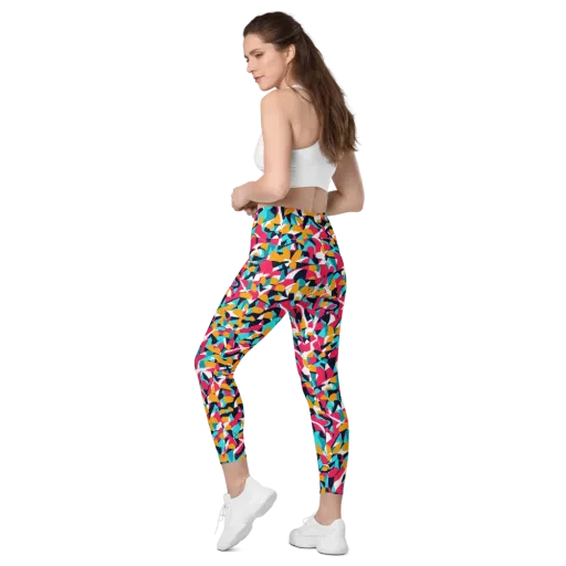 Neon Figure Flux on a Leggings with Pockets