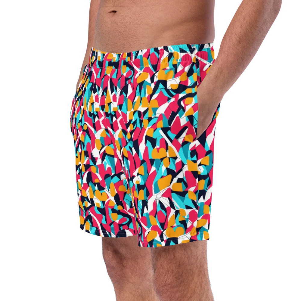 Neon Figure Flux on Swim Trunks — Left Front