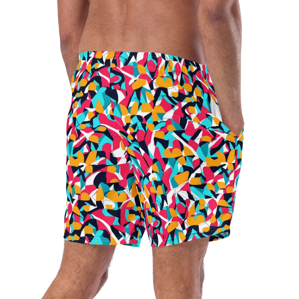 Neon Figure Flux on Swim Trunks — Right Back