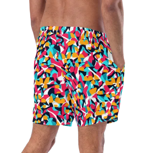 Neon Figure Flux on a Swim Trunks