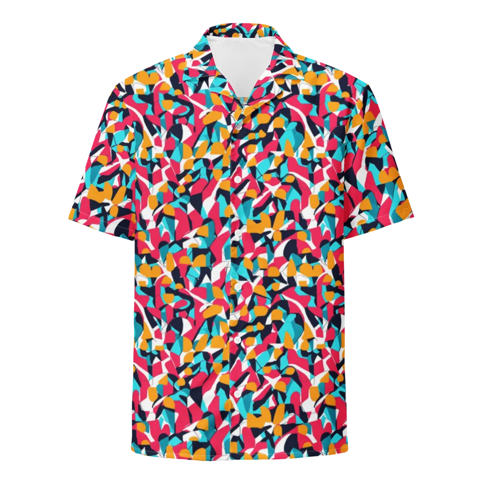 Neon Figure Flux on Button Shirt — Front