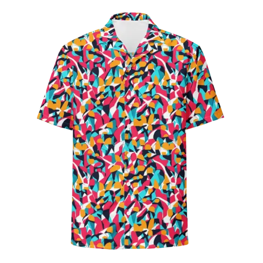 Neon Figure Flux on a Button Shirt