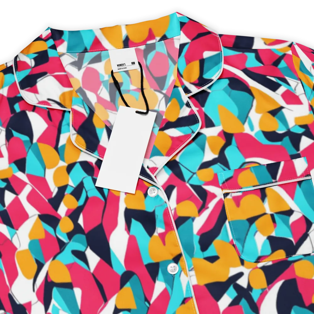 Neon Figure Flux on Women's Short Sleeve Pajama Top — Product details