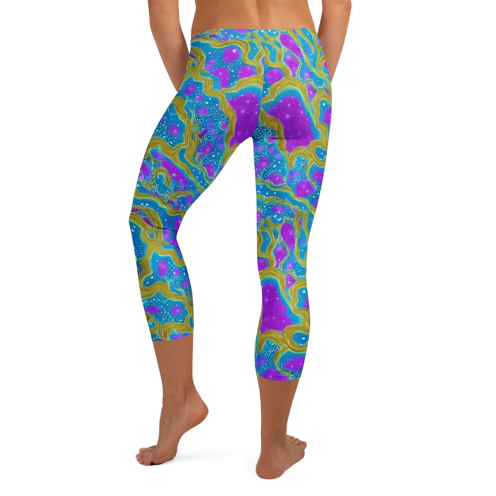 Mystic Waves on Capri Leggings — Back