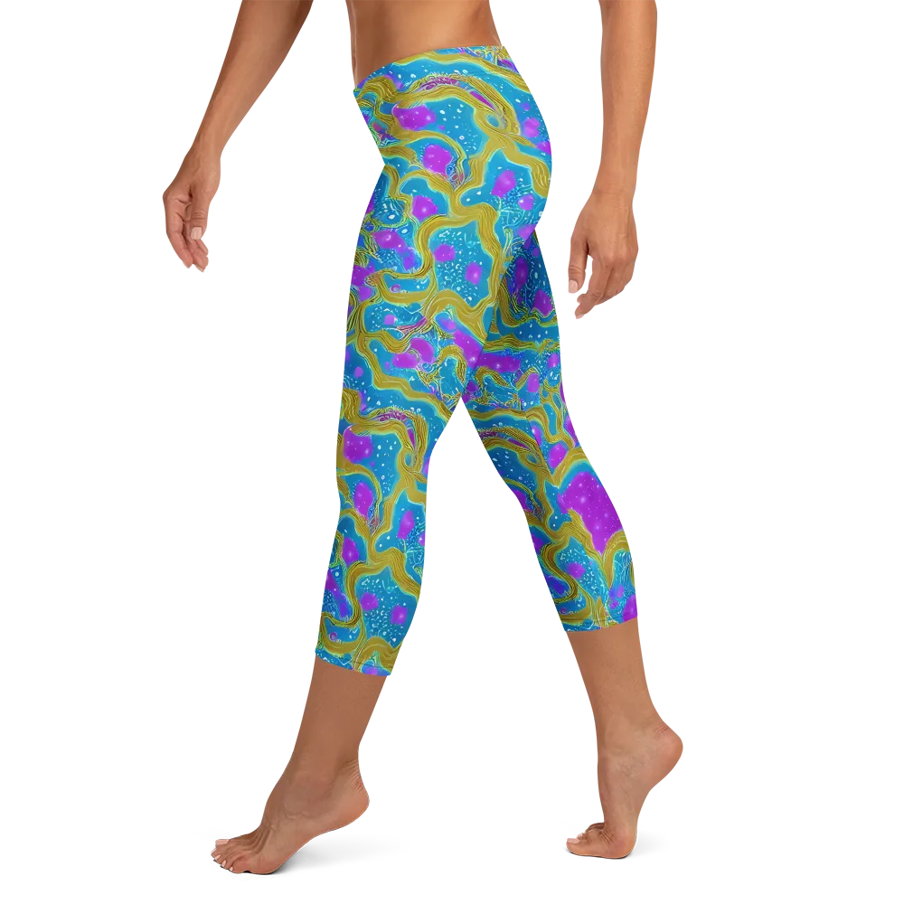 Mystic Waves on Capri Leggings — Left