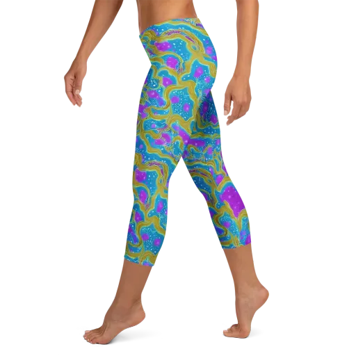 Mystic Waves on a Capri Leggings