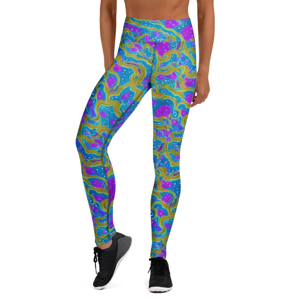 Mystic Waves on Yoga Leggings — Front