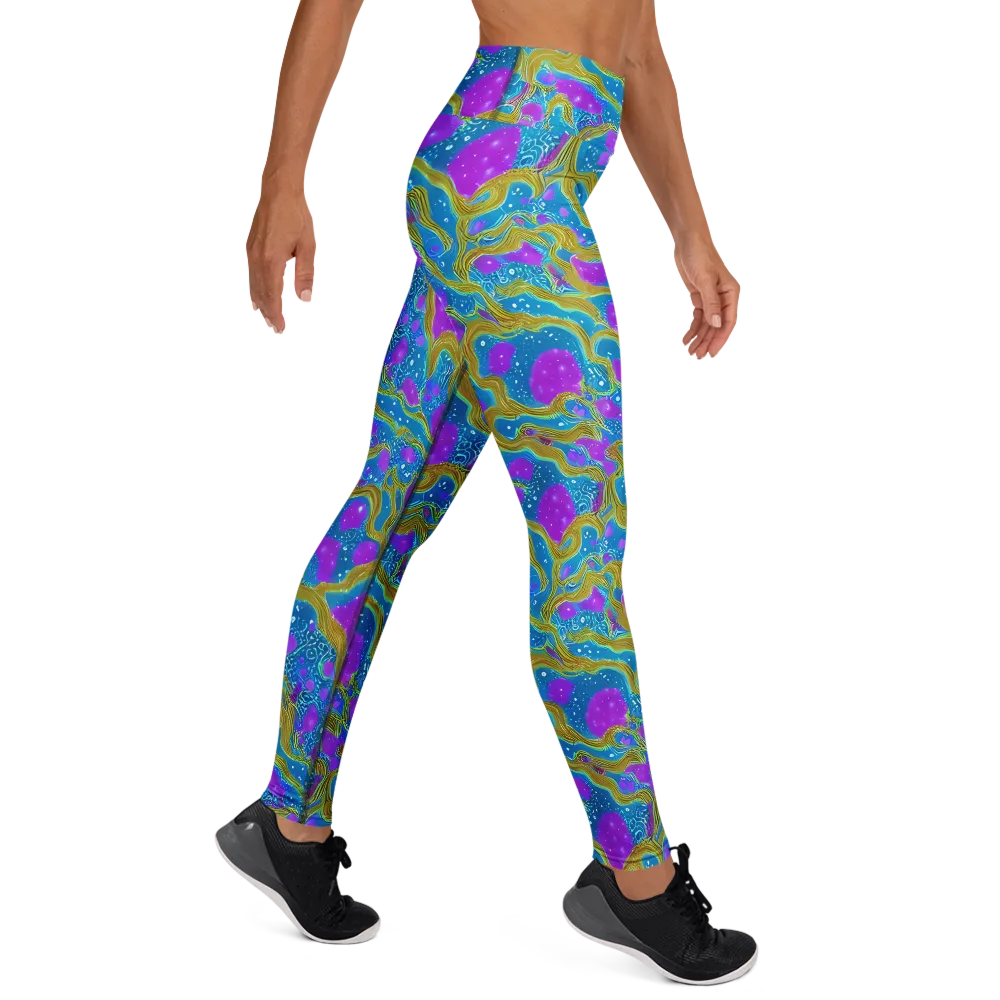 Mystic Waves on Yoga Leggings — Right