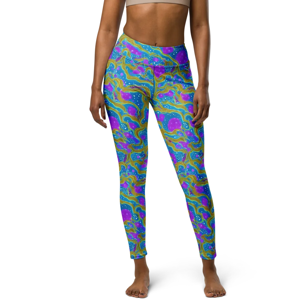 Mystic Waves on Yoga Leggings — Front