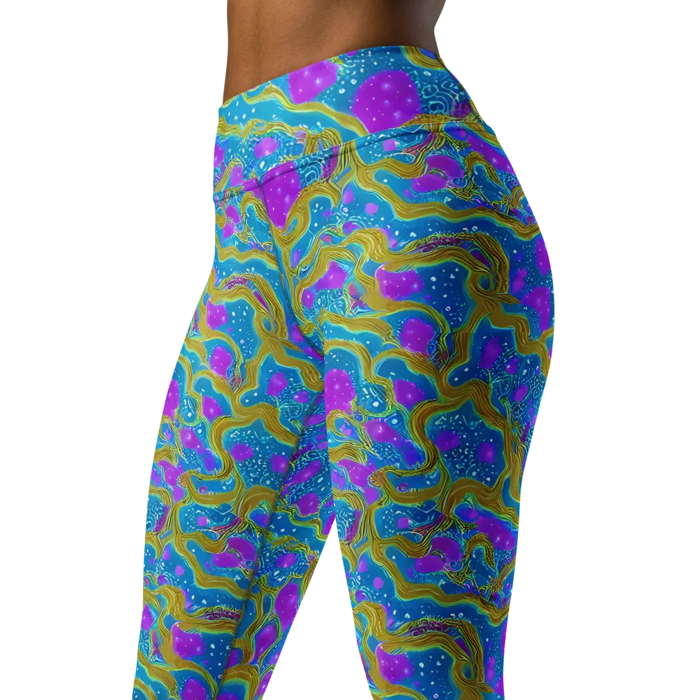 Mystic Waves on Yoga Leggings — Left Front