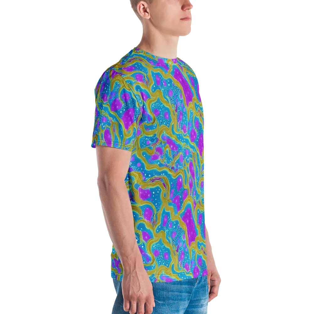 Mystic Waves on Men's Crew Neck T-Shirt — Right
