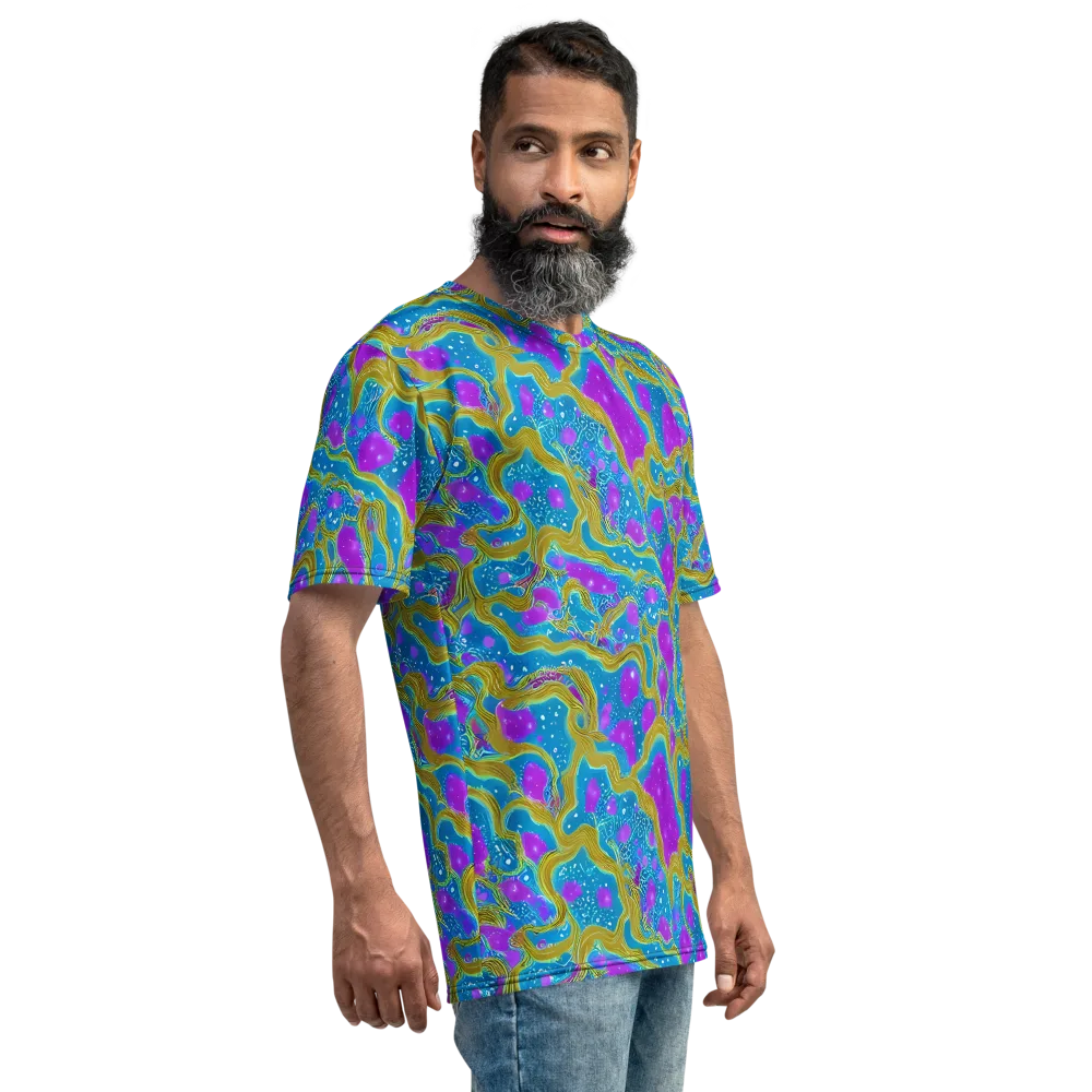 Mystic Waves on Men's Crew Neck T-Shirt — Right