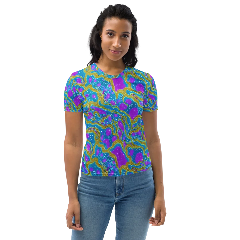 Mystic Waves on Women's Crew Neck T-Shirt — Front