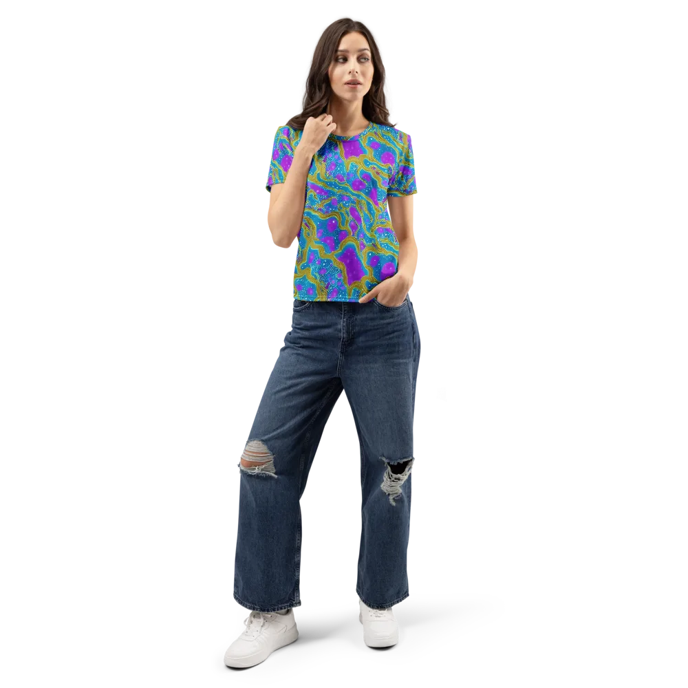Mystic Waves on Women's Crew Neck T-Shirt — Front