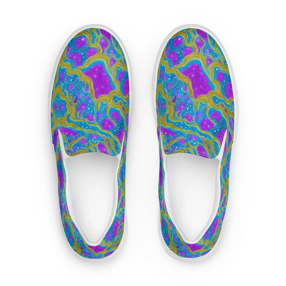 Mystic Waves on Men's Slip-On Canvas Shoes — Front