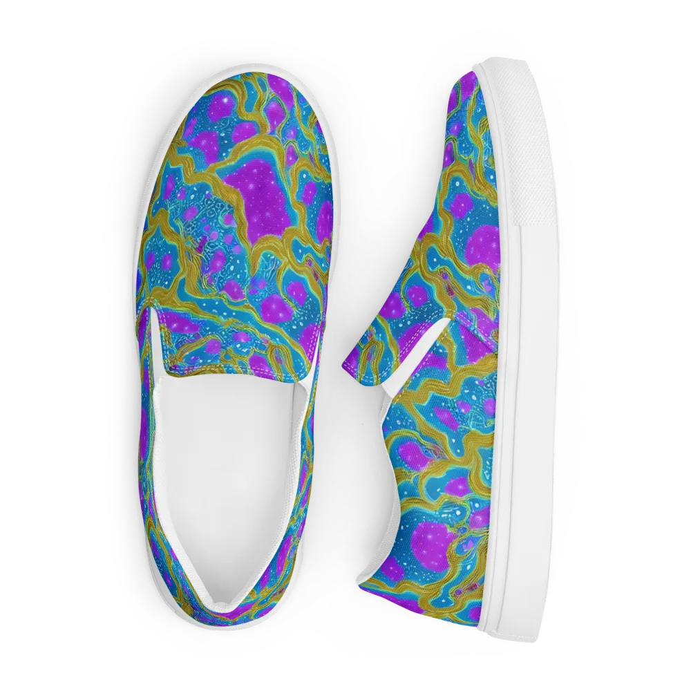 Mystic Waves on Men's Slip-On Canvas Shoes — Front