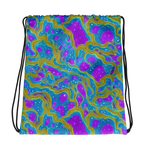 Mystic Waves on a Drawstring Bag