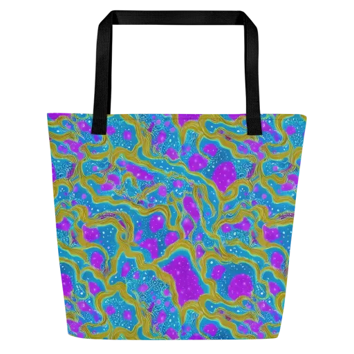 Mystic Waves on a Large Tote Bag W/ Pocket