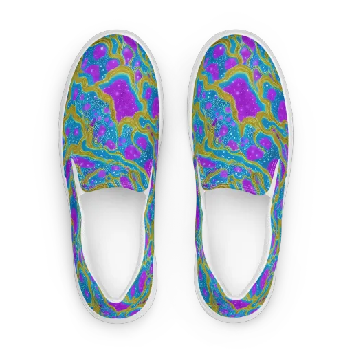 Mystic Waves on a Women's Slip-On Canvas Shoes