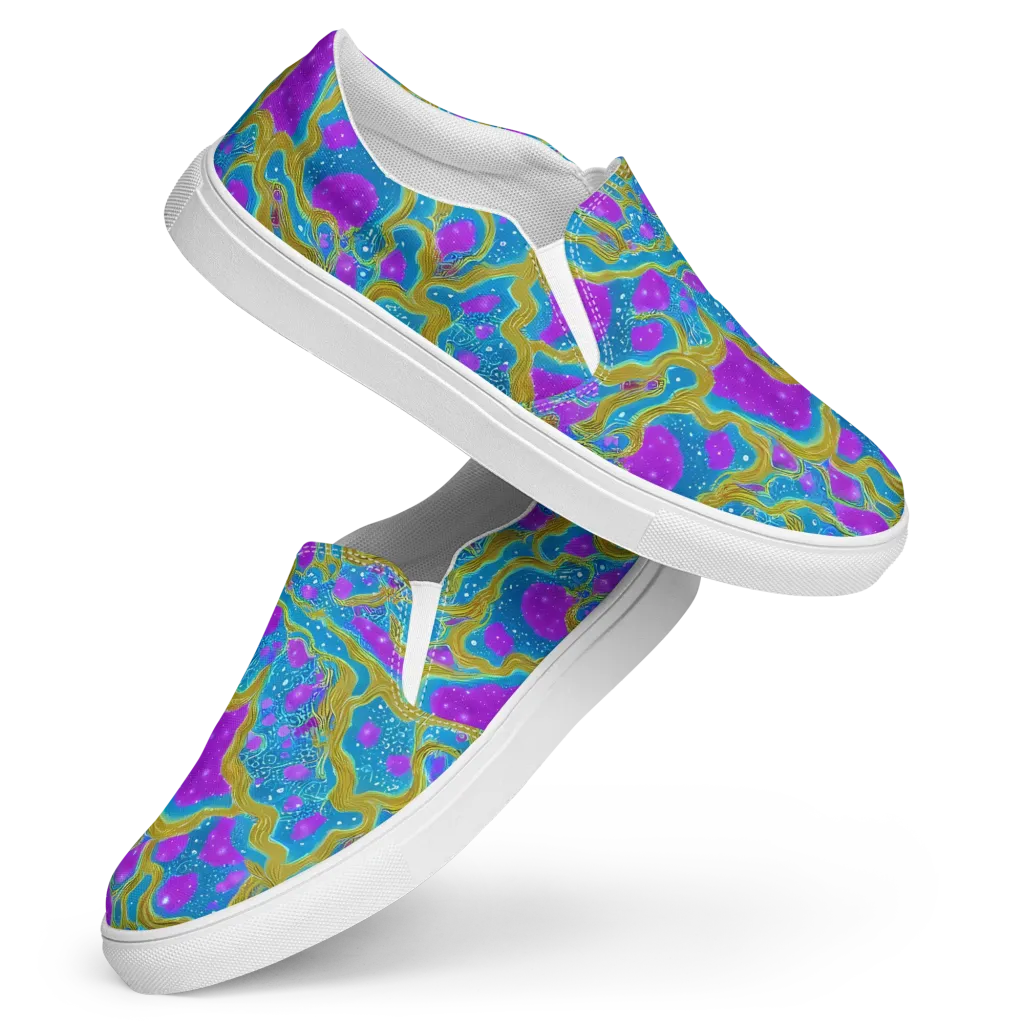 Mystic Waves on Women's Slip-On Canvas Shoes — Front