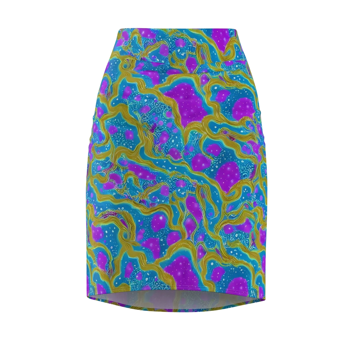 Mystic Waves on Pencil Skirt — Front