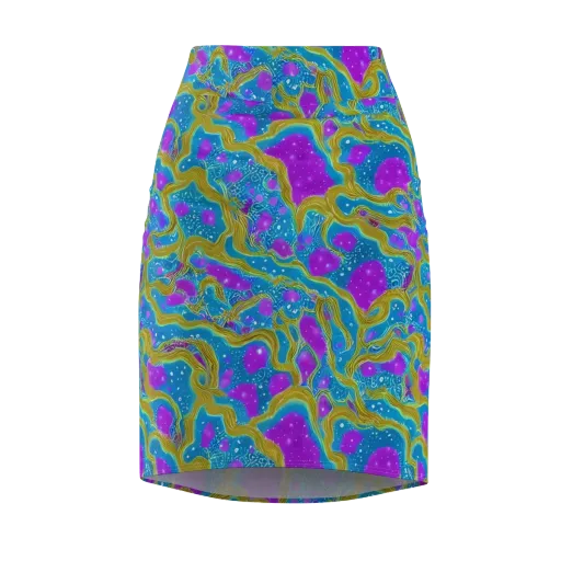Mystic Waves on a Pencil Skirt