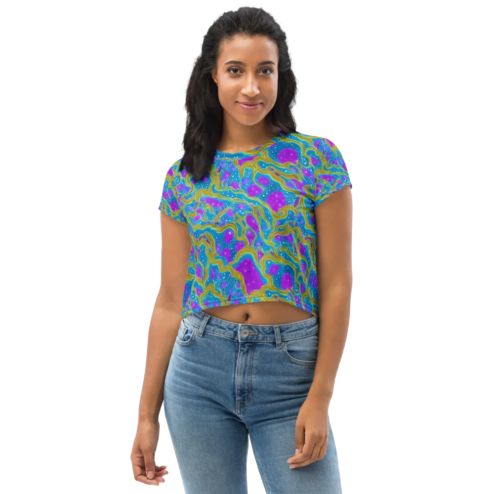 Mystic Waves on Crop Tee — Front