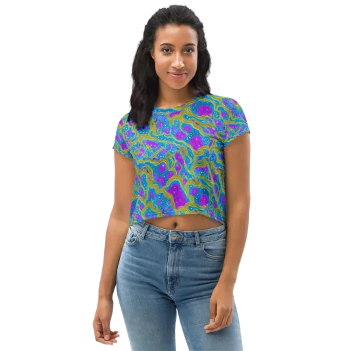 Mystic Waves on a Crop Tee