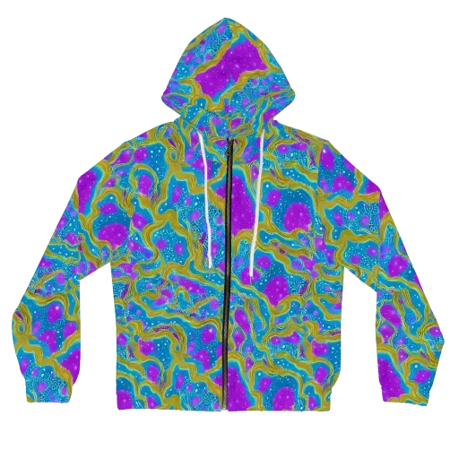 Mystic Waves on a Women's Full-Zip Hoodie