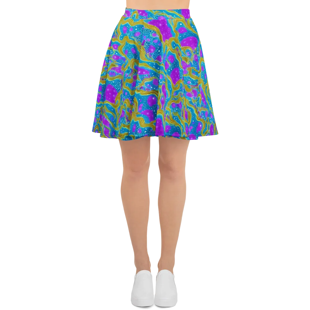 Mystic Waves on Skater Skirt — Front