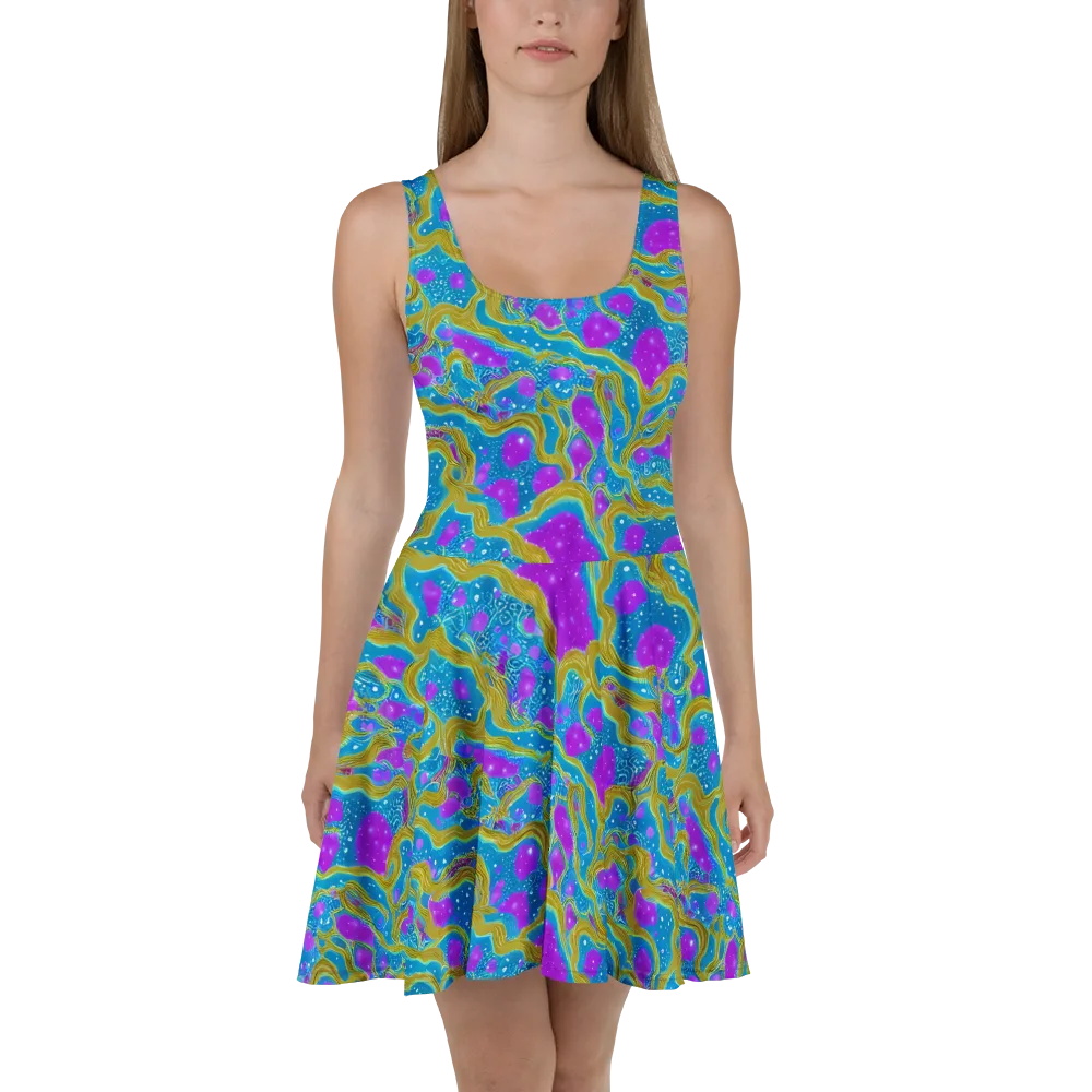Mystic Waves on Skater Dress — Front