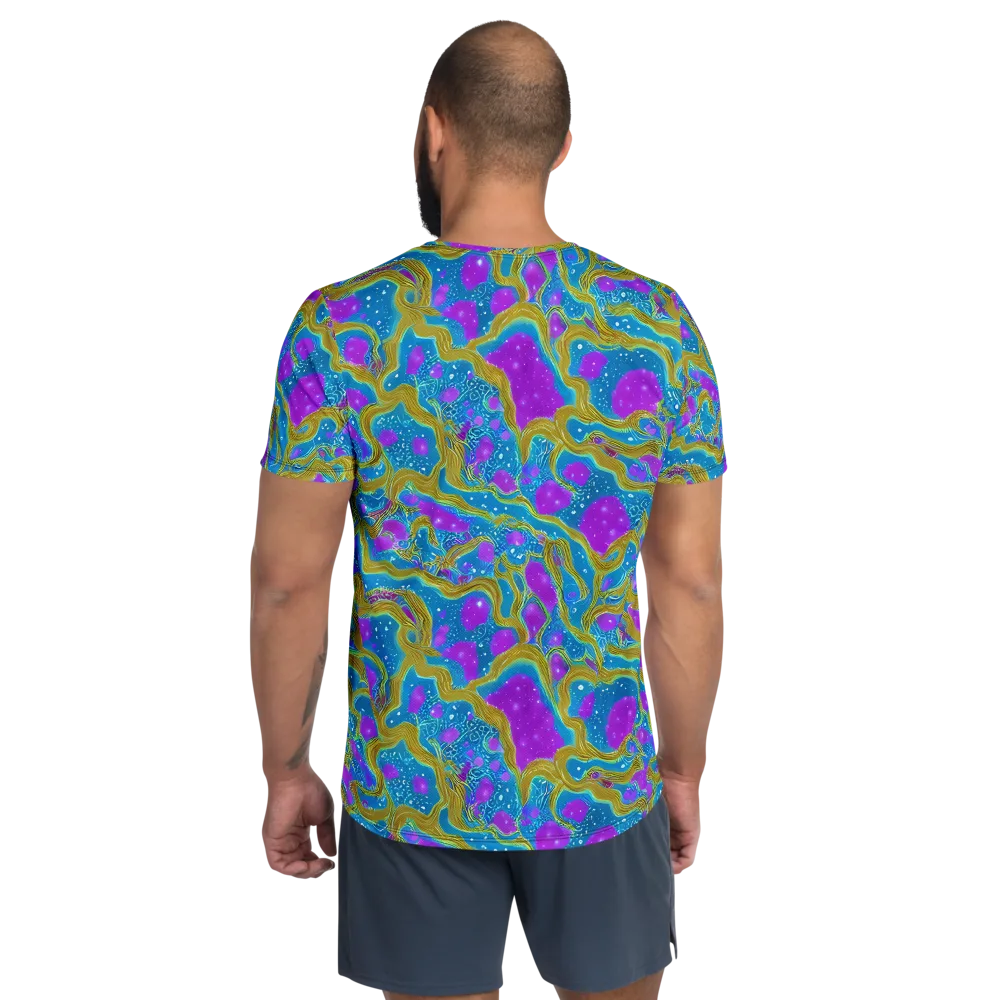 Mystic Waves on Men's Athletic T-Shirt — Back