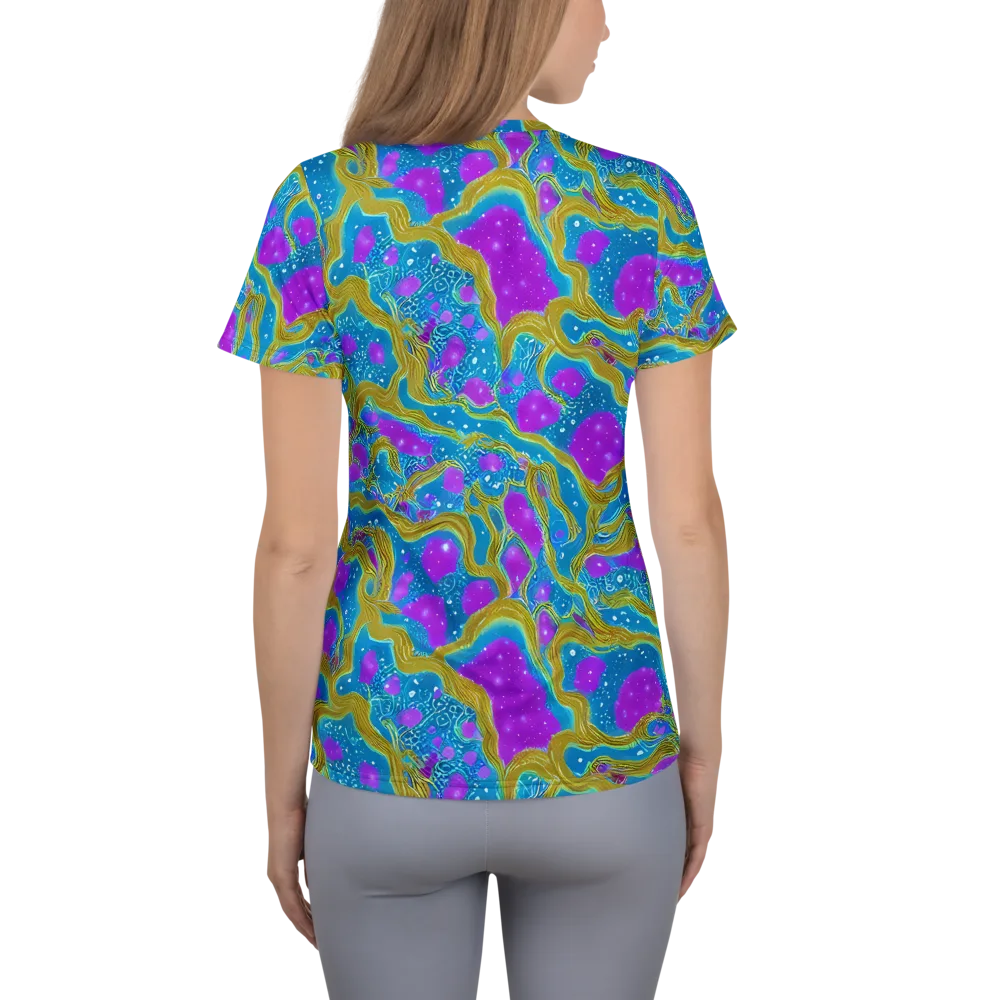 Mystic Waves on Women's Athletic T-Shirt — Back