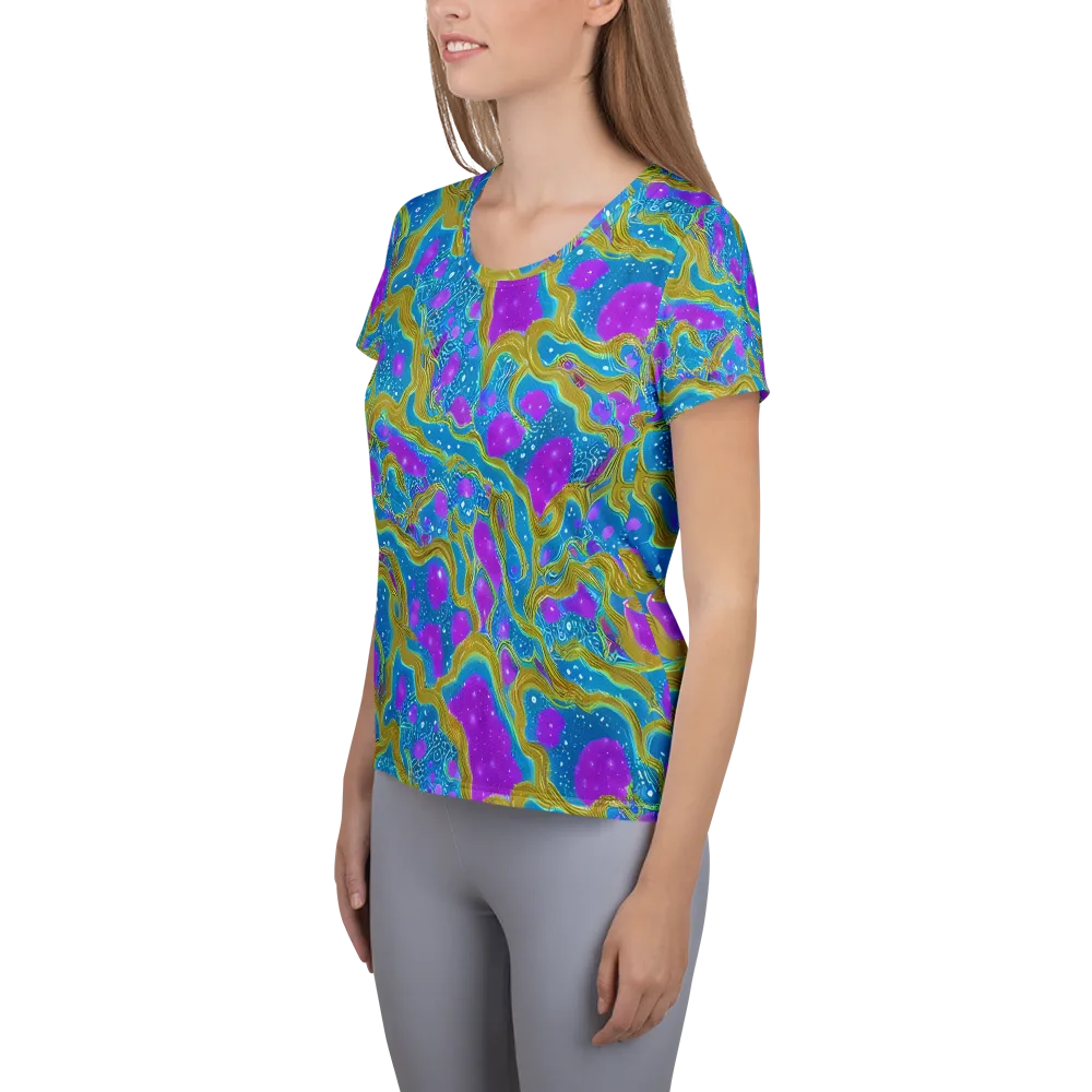 Mystic Waves on Women's Athletic T-Shirt — Left