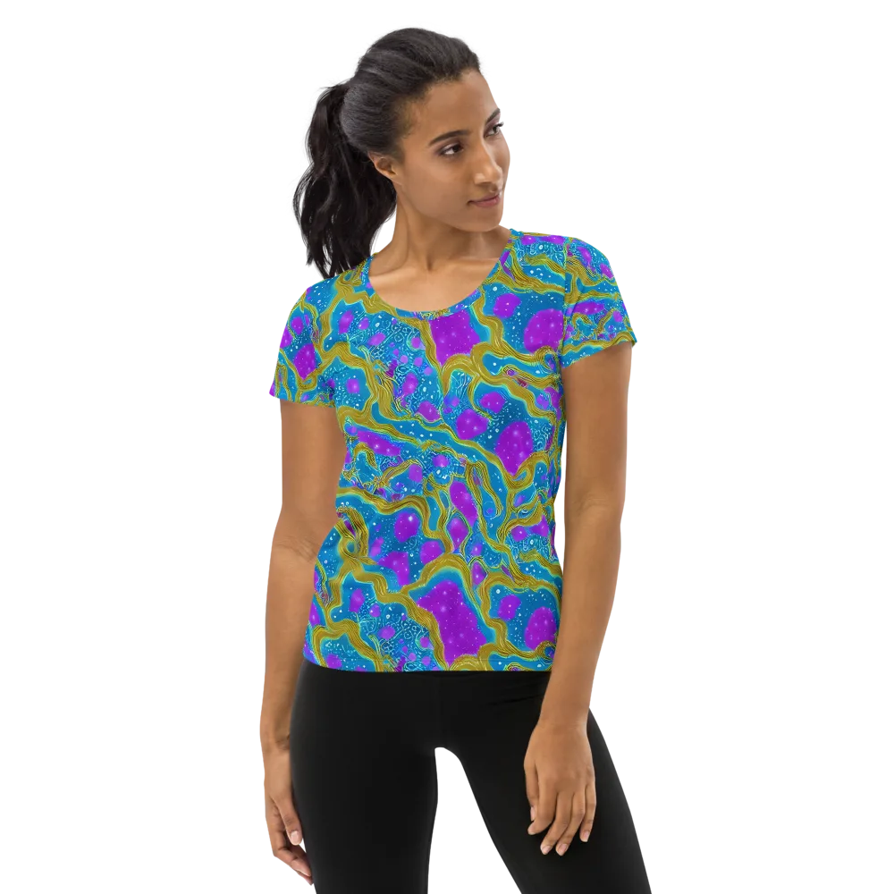 Mystic Waves on Women's Athletic T-Shirt — Front