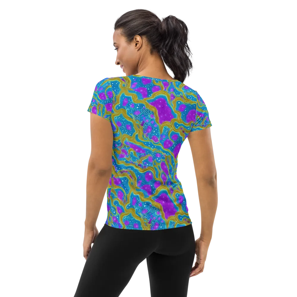 Mystic Waves on Women's Athletic T-Shirt — Back