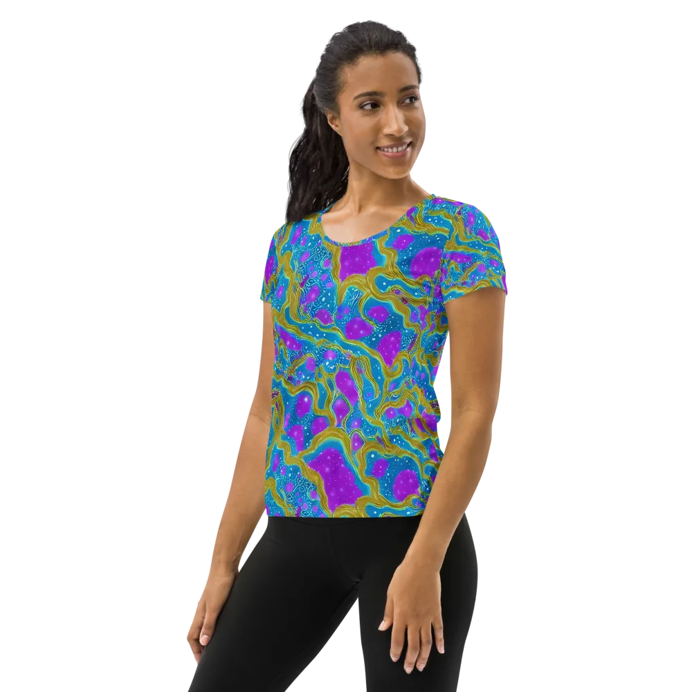 Mystic Waves on Women's Athletic T-Shirt — Left