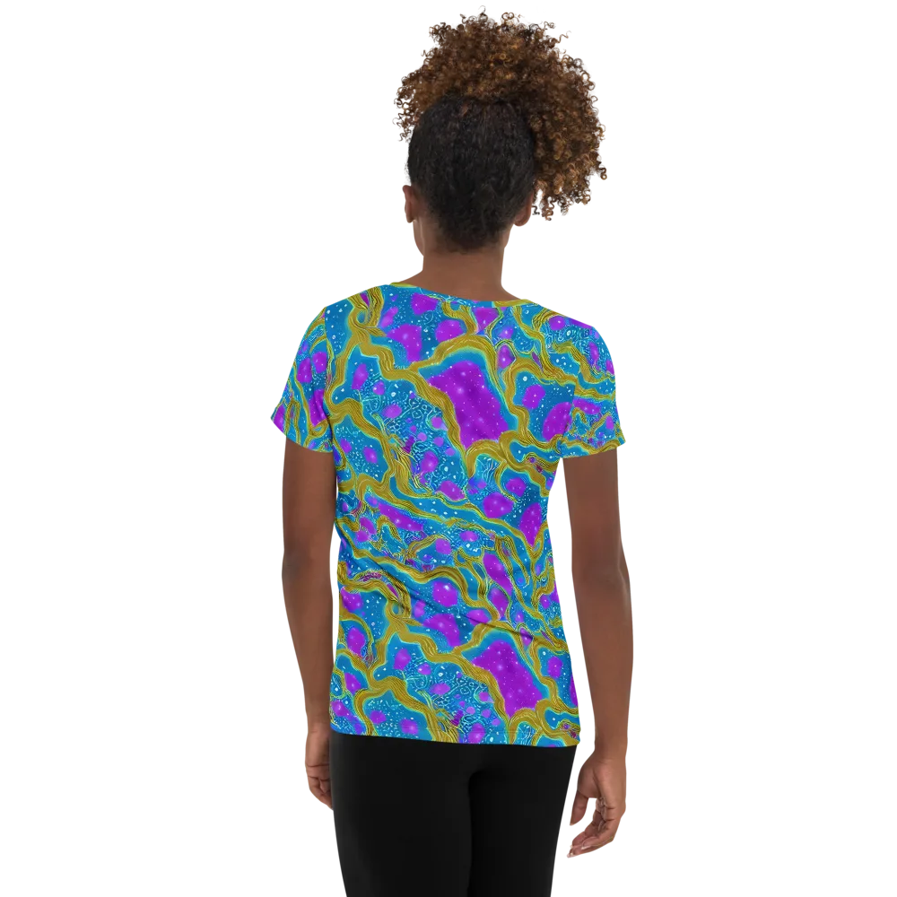 Mystic Waves on Women's Athletic T-Shirt — Back