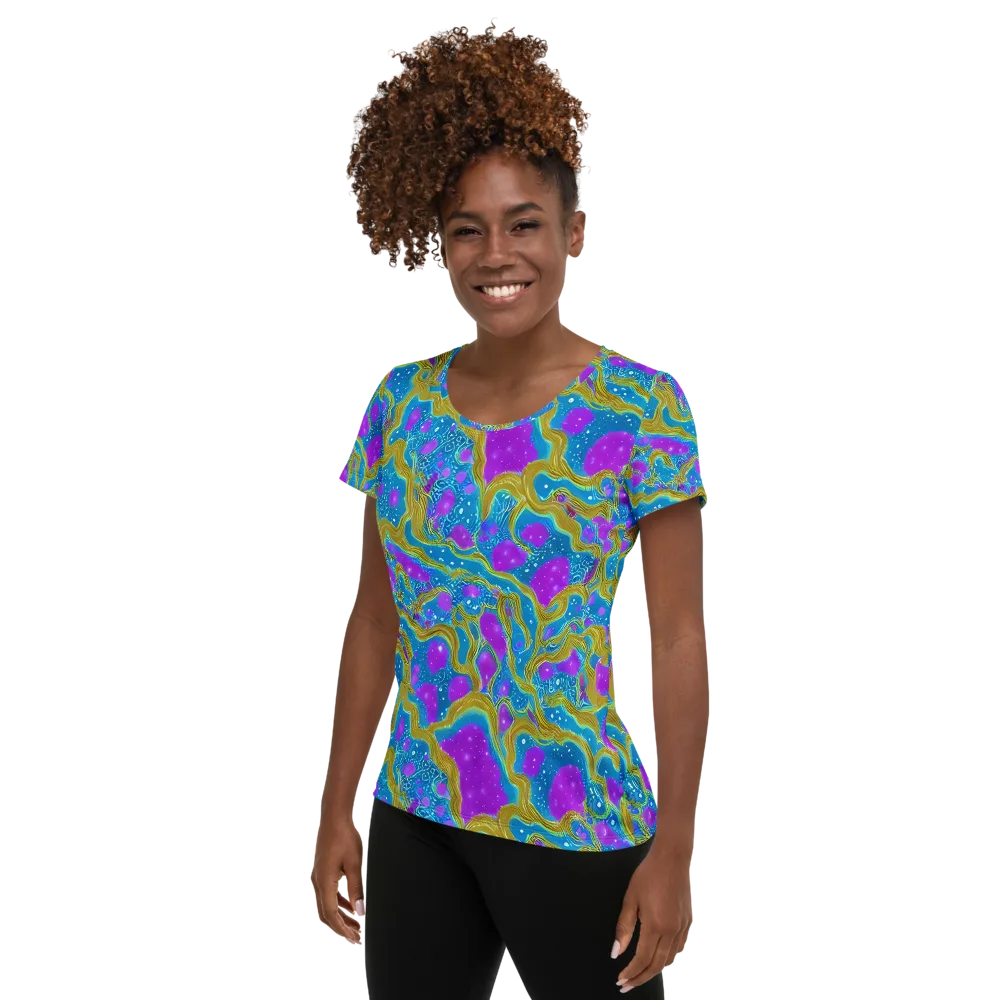 Mystic Waves on Women's Athletic T-Shirt — Left
