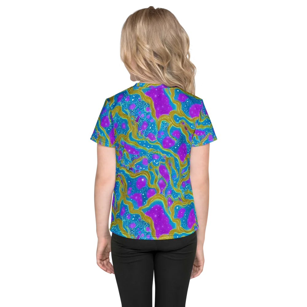 Mystic Waves on Kids Crew Neck T-Shirt — Back