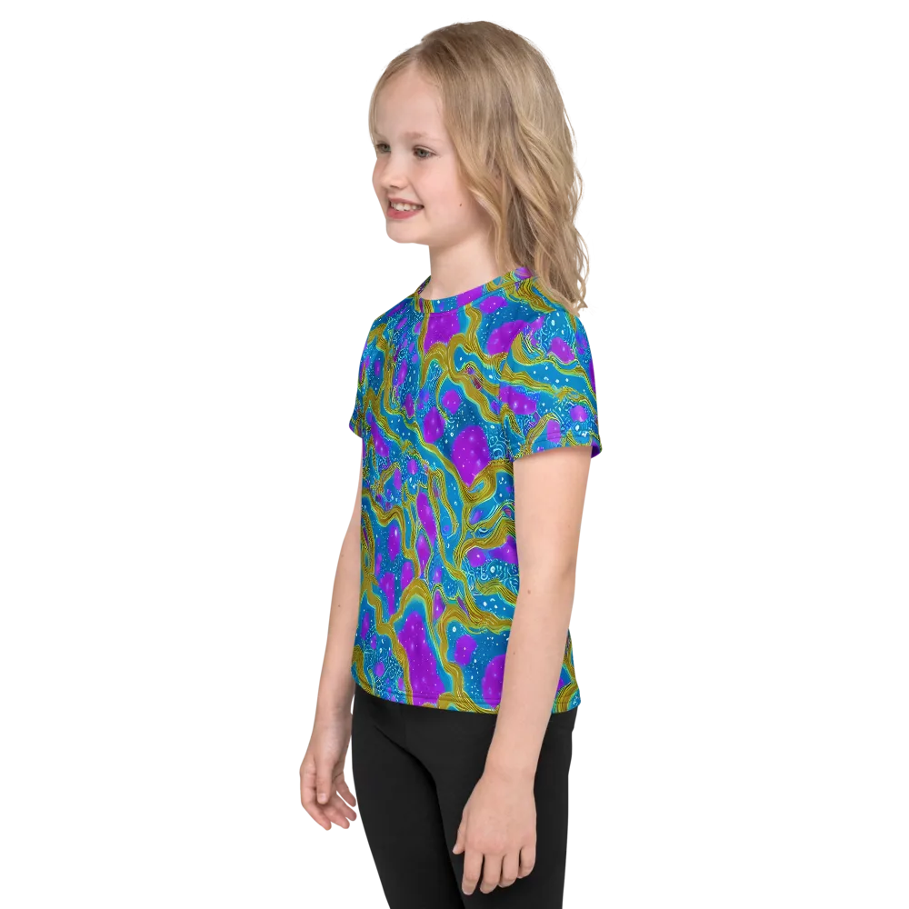 Mystic Waves on Kids Crew Neck T-Shirt — Left