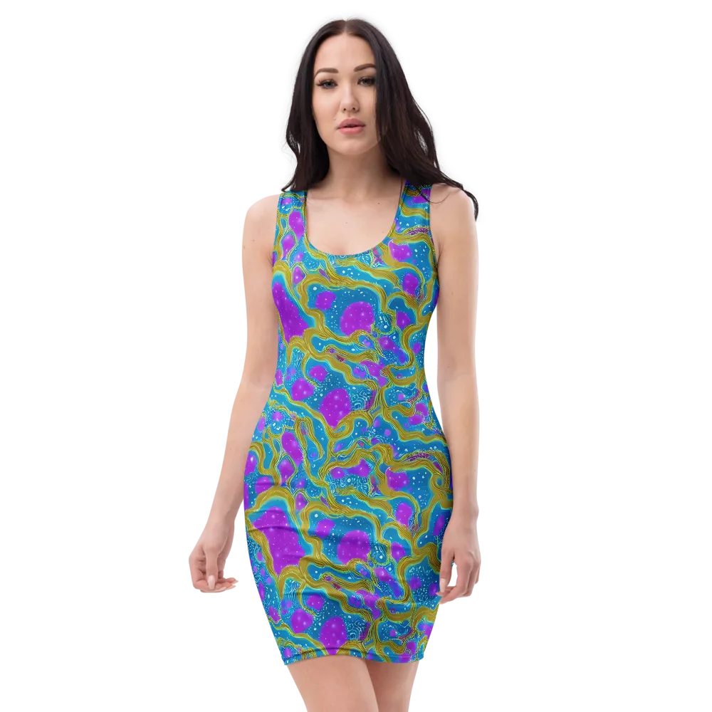Mystic Waves on Bodycon Dress — Front
