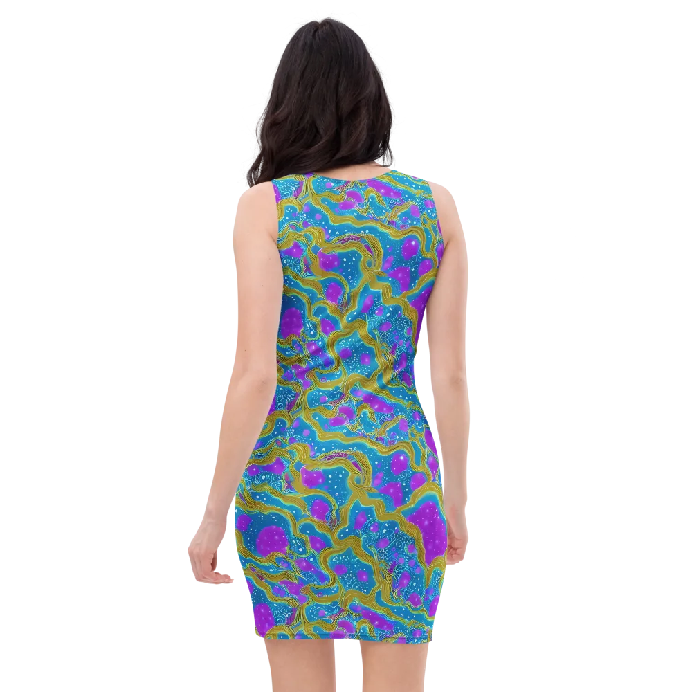 Mystic Waves on Bodycon Dress — Back