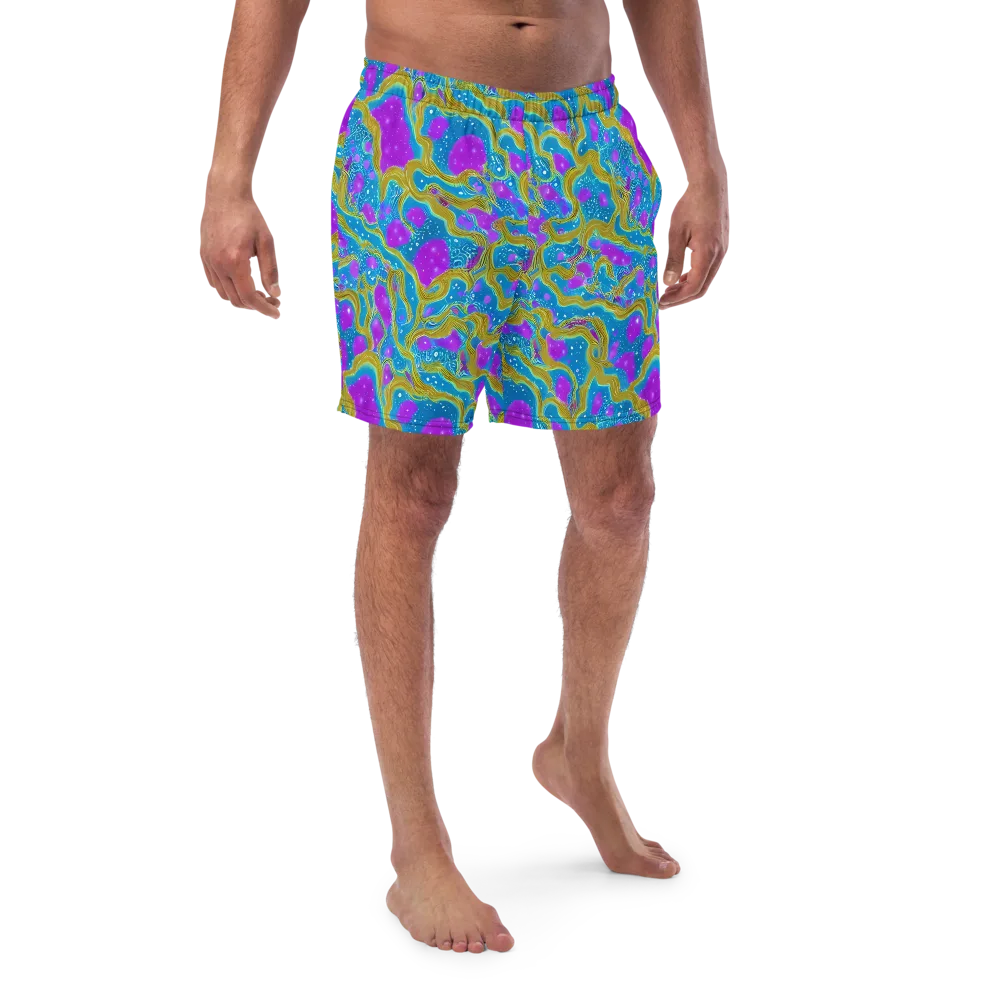 Mystic Waves on Swim Trunks — Front