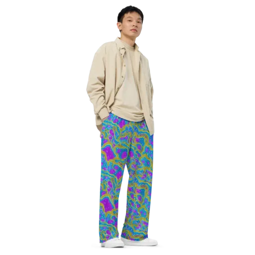 Mystic Waves on a Wide-Leg Pants