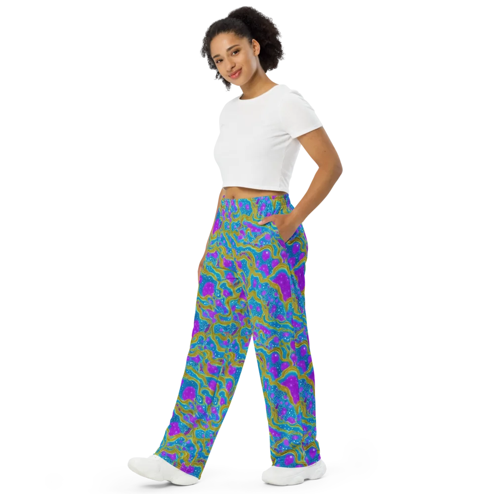 Mystic Waves on Wide-Leg Pants — Left Front