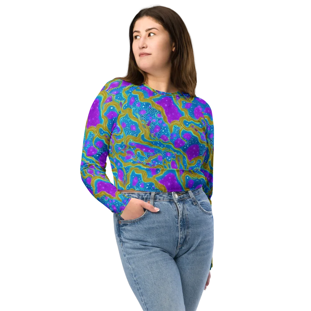 Mystic Waves on Long Sleeve Crop Top — Front