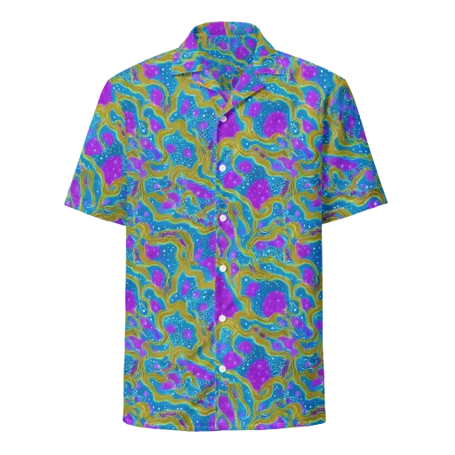 Mystic Waves on a Button Shirt