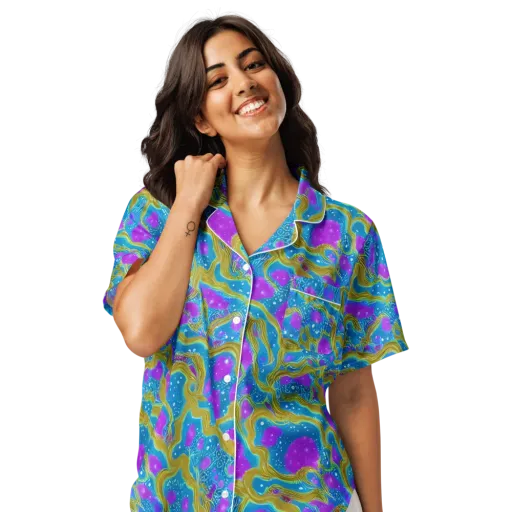 Mystic Waves on a Women's Short Sleeve Pajama Top