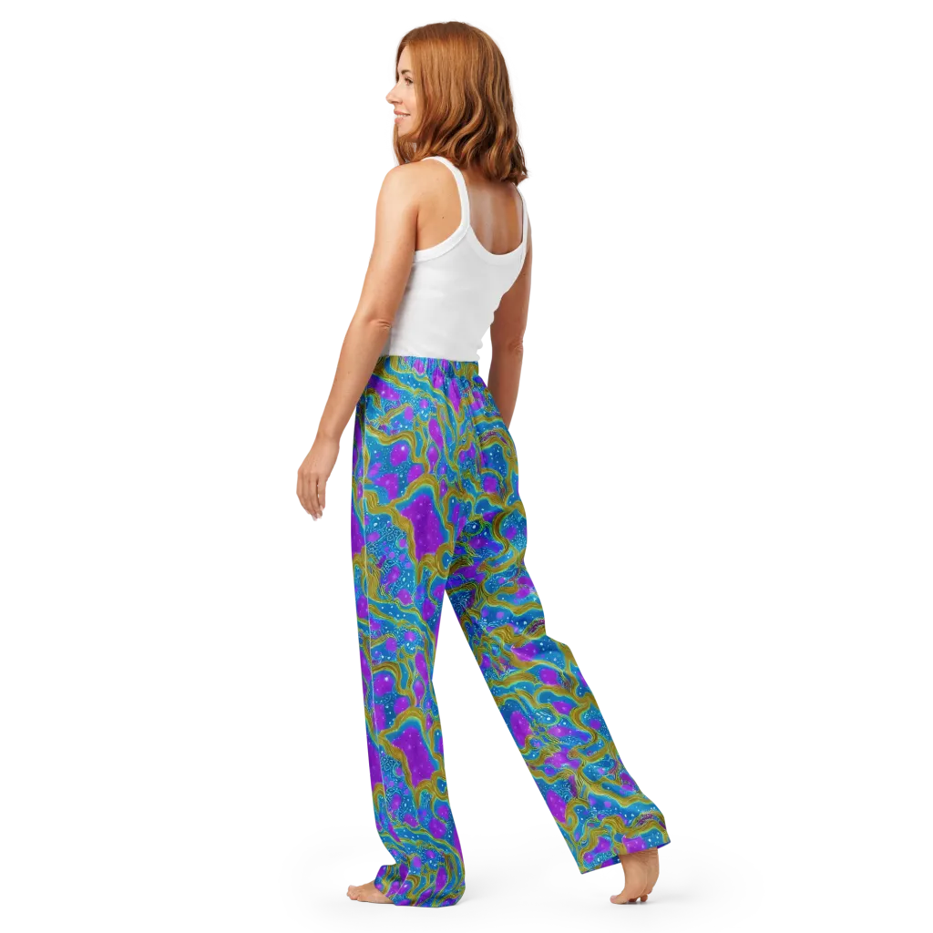 Mystic Waves on Women's Pajama Pants — Back